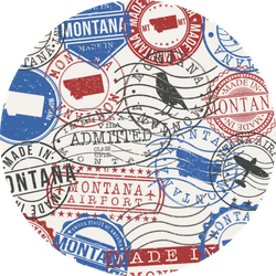 Montana Travel Passport Stamps Sticker