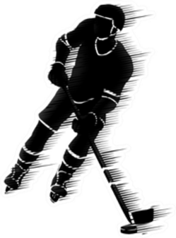 An Ice Hockey Player Silhouette Sports Illustration Sticker