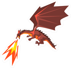 Red Dragon Spitting Fire Sticker