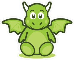 Cute Baby Dragon Mascot Sticker