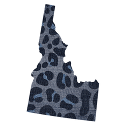 Leopard Print Idaho State Outline Sticker