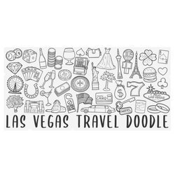 Las Vegas, Nevada Travel Doodle Icon Sticker