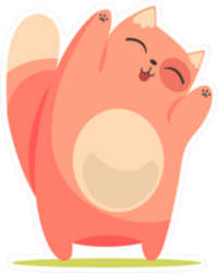 Happy Red Cat Sticker