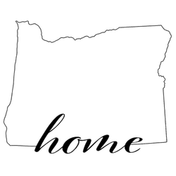 Oregon State Map Outline "Home" Sticker