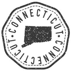Connecticut, Usa Map Stamp Sticker