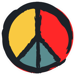Painted Peace Sign Sticker