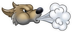 The Big Bad Wolf Cartoon Sticker