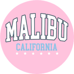 Malibu, California Pink Sticker