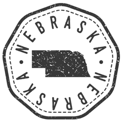 Nebraska, Usa Map Stamp Retro Sticker