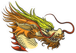 Gold Chinese Draghi Ancient Dragon Sticker