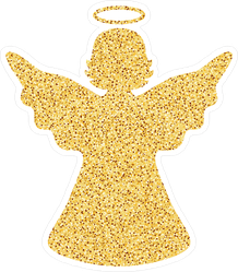 Golden Angel Silhouette Sticker