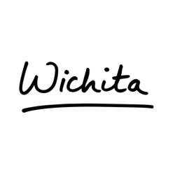 Wichita - A City In The State Of Kansas Lettering Sticker