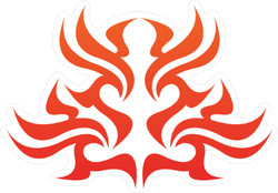 Simple Symmetrical Tribal Flame Decoration Sticker