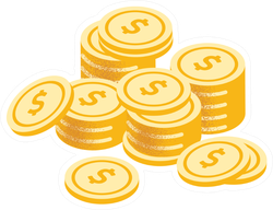 Stacks of Gold Coins Sticker