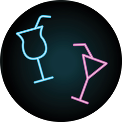 Cocktails Neon Icon Sticker