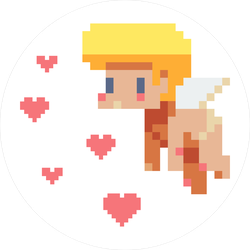 Angel Cupid Pixel Art Circle Sticker