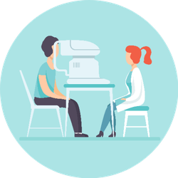 Ophthalmologist Doctor Examining Patient Sticker