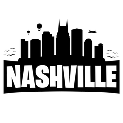 Nashville Tennessee. City Skyline Banner Sticker