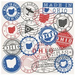 Ohio Travel Passport Stamps Sticker