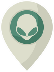 Alien Location Icon Sticker