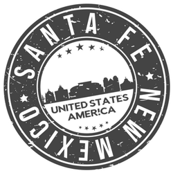 Santa Fe New Mexico Round Skyline USA Sticker