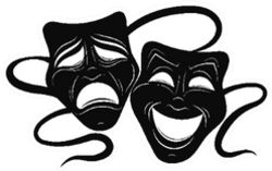 Theatre Masks. Drama And Comedy Sticker