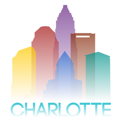 Charlotte North Carolina Usa Gradient Illustration Sticker