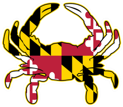 Maryland Flag Crab Illustration Sticker