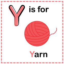 Alphabet Y Is For Yarn Knitting Sticker