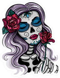 Day of the Dead Female Skeleton Sticker