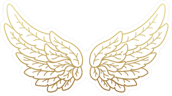 A Pair Of Golden Angel Wings Sticker