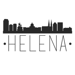 Helena Montana. City Skyline. Silhouette Sticker