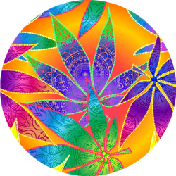 Iridescent Versicolour Marijuana Leaves Sticker