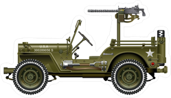 Military Vehicle With Mounted Machine Gun