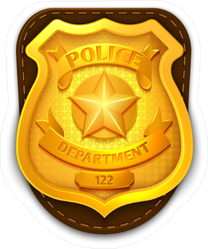 Gold Realistic Police Badge Sticker