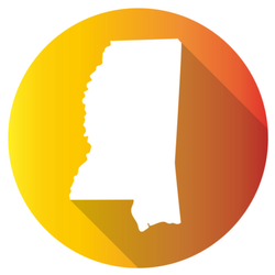 Mississippi Orange Shadow. Gradient Color Sticker