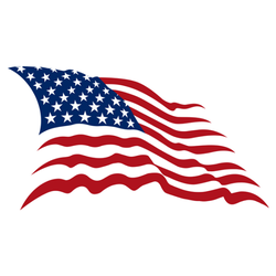 Waving American Flag Sticker