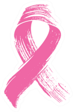 Pink Ribbon Hand Drawn Art Sticker