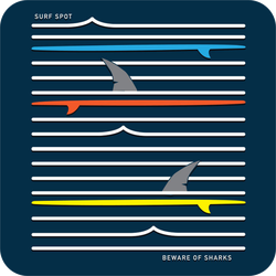 Beware Of Sharks Surf Sticker