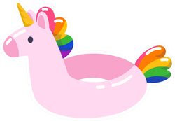 Pink Unicorn Swim Ring Sticker