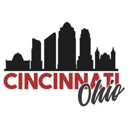 Cincinnati Ohio City Skyline Lettering Sticker
