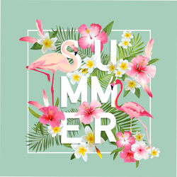 Summer Tropical Flowers Sticker