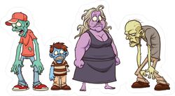 Cartoon Zombies Family Sticker Cartoon Zombies Family Sticker