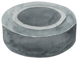 Watercolor Hockey Puck Illustration Sticker
