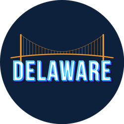 Delaware Vintage Lettering And Bridge Sticker