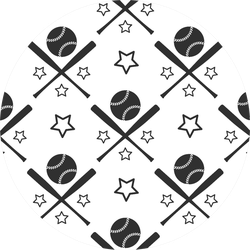 Sport Seamless Pattern Baseball Illustration Sticker