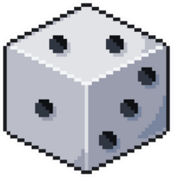 pixel Art Dice 8bit Game Icon Sticker