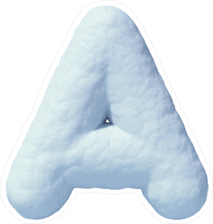 Snow Font Letter A Sticker