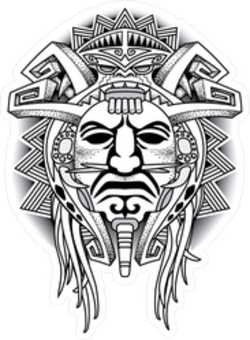 Warrior Tribal Mask Sticker