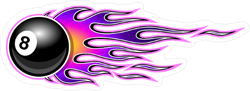 8 Ball Hot Rod flames Sticker